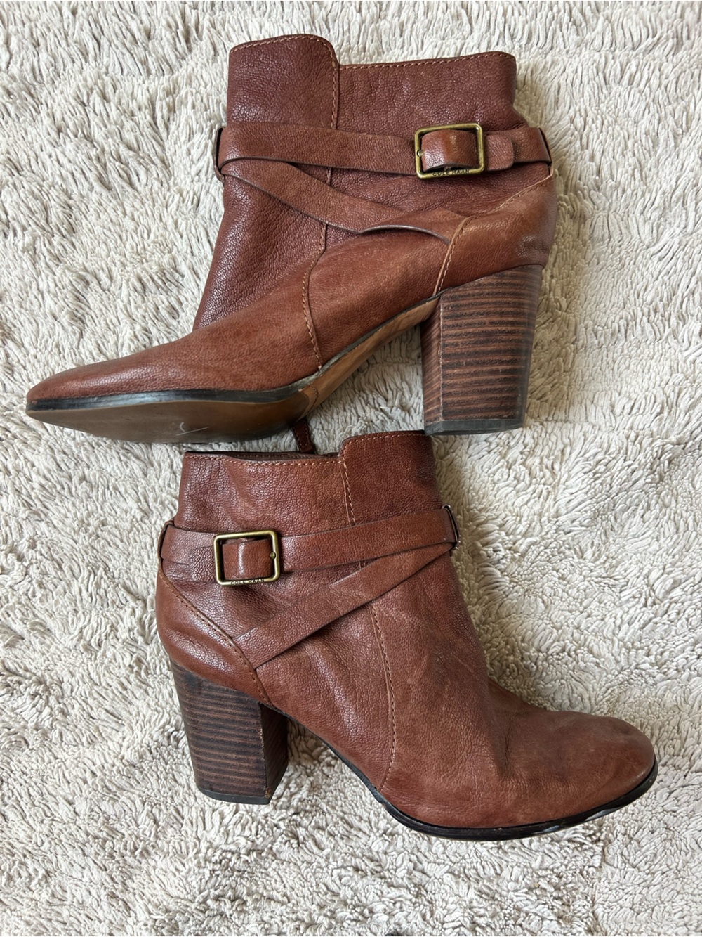 Cole Haan Brown Leather Heeled Ankle boots Womens 8